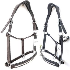 บังเหียนม้าหนังประดับคริสตัล พร้อมแผ่นรองศีรษะแบบนุ่ม ลดแรงกด ออกแบบตามหลักกายวิภาค สำหรับมืออาชีพ ใช้ในงานแสดงขี่ม้า - Product Image 1