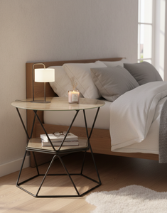 TMG-A105 Luxury Industrial Modern Round Coffee <b>Table</b> with Tempered Glass Iron Tube Living Room Furniture for Home Cafs Hotels - Product Image 1