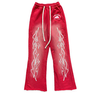 Cotton fleece fabric 280 to 320 GSM breathable material <b>elastic</b> waist custom logo printing Cotton Fleece Sweatpants Production - Product Image 4