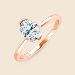 Bague demi-diamant ovale en or massif 14 carats avec diamant de laboratoire ovale de 0,3 carat, couleur F-VS, pour mariages, fiançailles et soirées - Product Image 3