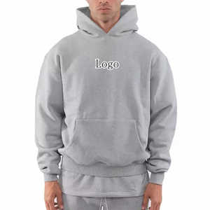 Venta al por mayor de sudaderas con capucha con logotipo personalizado 100% algodón de peso pesado French Terry diseño de hombro caído Ajuste de gran tamaño para hombres ODM - Product Image 6