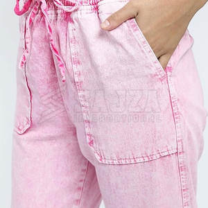 กางเกงจ็อกเกอร์ซักด้วยกรดสำหรับผู้หญิงใส่สบายผลิตสำหรับสวมใส่ในชีวิตประจำวัน - Product Image 6