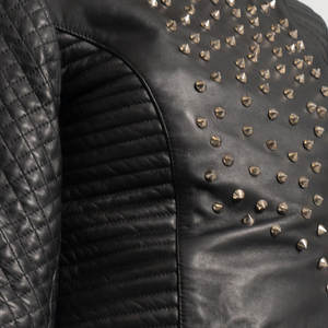 Chaqueta de Mujer Personalizada con Logotipo, Tejida y Transpirable, de Cuero PU Vintage, Manga Larga, Cuello Alto, Otoño Invierno, Alta Calidad - Product Image 3