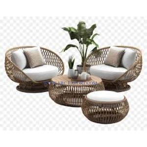 Table basse ronde en jute à 2 niveaux, faite à la main, au design unique, pour décoration de meubles de mariage. - Product Image 3
