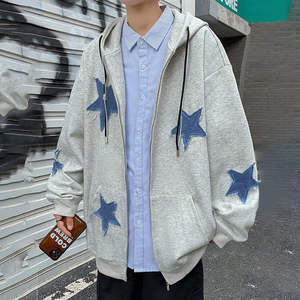 OEM Custom Clothing Manufacturer Distressed Embroidery Patches <b>Vintage</b> Full <b>Zip</b> <b>Up</b> <b>Hoodie</b> Oversized Drop shoulder Hoodies - Product Image 5