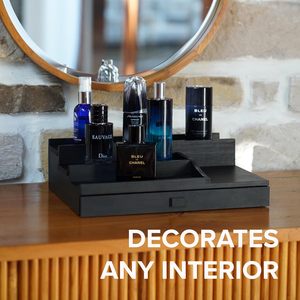 Bluezon ชั้นวางของโคโลญจ์สำหรับผู้ชาย, ที่จัดระเบียบไม้อะคาเซียที่เก็บน้ำหอม - Product Image 4