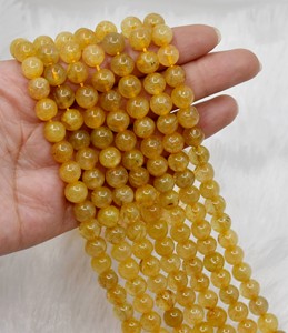 Premium Yellow Color Golden Rutile 8mm Round Beads Wholesale Natural Healing Crystals <b>Stones</b> for Jewelry Making Meditation - Product Image 2