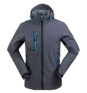 OEM chaquetas Softshell para hombre de invierno cálido cortavientos con capucha de cuello alto de talla grande de lona impermeable reversible frontal al aire libre - Product Image 5