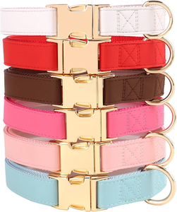 Collier pour chien en cuir de vachette écologique de luxe personnalisé avec boucle en acier inoxydable et matériau PU - Product Image 5