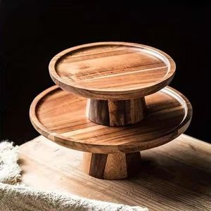 Présentoir à gâteau en bois d'acacia Vente en gros Présentoir à gâteau en bois d'acacia pour mariage Présentoir à gâteau en bois avec écorce - Product Image 1