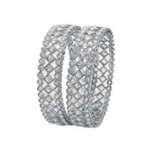 กำไลชุบเงินลายชนเผ่าทำจากทองเหลืองสำหรับงานแต่งงานแบบแฟชั่นหรูหราพร้อมดีไซน์โฆษณากลับด้านที่ไม่เหมือนใครโดยเครื่องประดับศรีจายา - Product Image 1