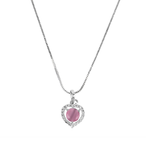 Collar de Cadena con Diamantes y Perlas en Forma de Corazón Rosa, Estilo Religioso Moderno para Boda, Compromiso, Fiesta o Regalo de Aniversario - Product Image 4