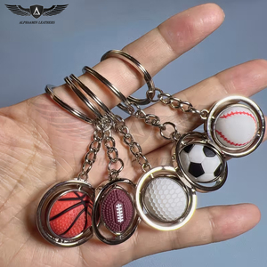 Ensemble de porte-clés multi-sports, porte-clés en métal avec design de ballon de basket, de football et de baseball pour les fans et prix de gros - Product Image 2