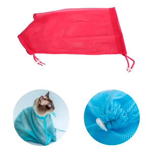 Pet <b>Cat</b> <b>Bath</b> <b>Bag</b> with Mesh Support - Assorted Colors - Product Image 1