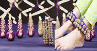 Instrument de musique pour danseurs classiques indiens 20 + 20 Bhartnatyam 40-Bell Gongroo Anklet Bells avec Angel Love Fairy Themes