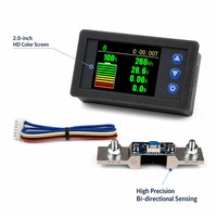 Contador de Coulomb para Baterías H56AR, Pantalla a Color, Medidor de Voltaje, Corriente y Capacidad, Comunicación RS485