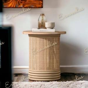 โต๊ะยืนข้างโต๊ะกาแฟทำจากไม้ไผ่สานทรงกลมเฟอร์นิเจอร์ห้องนั่งเล่นตามสั่งโต๊ะข้างสวนลานร้านอาหาร - Product Image 4