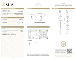 Genuino GIA certificado 3,09 quilates J Color VS2 claridad corte princesa forma elegante diamantes sueltos Naturales de La India para uso en joyería - Product Image 2