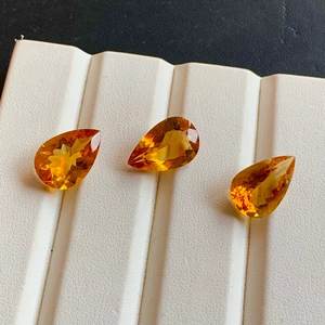 Venta al por mayor de piedras preciosas naturales de esmeralda de cristal citrino suelto en corte de pera ovalada amarilla directamente del proveedor en lote a granel - Product Image 2