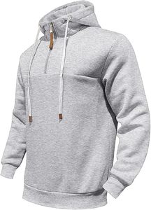 Sweat à capuche surdimensionné en coton 100% avec fermeture éclair, logo personnalisé, design OEM, broderie, taille personnalisée, écologique, en gros, demi-zip - Product Image 5