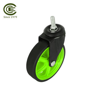 Roue pivotante en TPR de 4 pouces, tige filetée de 3/8'', support électrique noir, roue silencieuse pour armoire à outils - Product Image 5