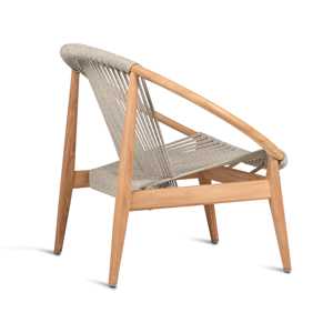 Chaise longue d'extérieur moderne en teck massif de qualité supérieure avec accoudoirs incurvés pour patio, balcon, jardin, station balnéaire - Product Image 6