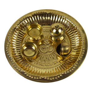 Haute vente Top qualité laiton Pooja Thali ensemble pour la maison Temple Pooja Thali décoratif laiton Pooja articles pour cadeau pour la décoration - Product Image 3