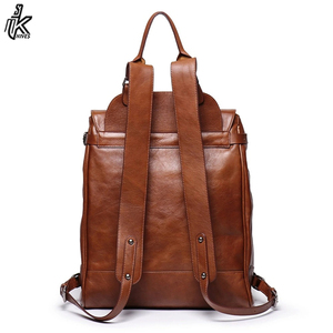 Mochila escolar de cuero de la mejor calidad al por mayor para hombres Cierre de cremallera unisex con USB y función antirrobo MOQ bajo - Product Image 3