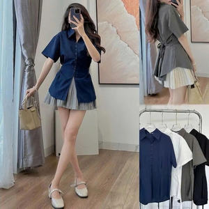 [Usine de vêtements] SH21 T-shirt en coton pour femme couleurs jeunes simple col rond belle conception unique élégante douce 2025 - Product Image 3