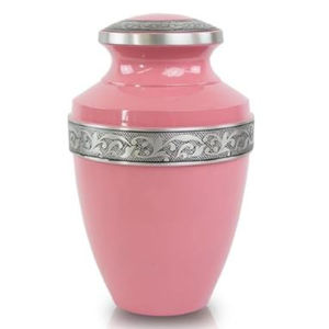 Urna Funeraria de Aluminio de Alta Calidad, Estilo Americano, Ecológica, de Lujo, Color Blanco Rosa, con Pedestal y Tapa, para Uso Doméstico con Cenizas - Product Image 3