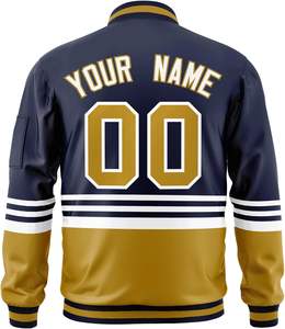 Zippered Varsity <b>Jacket</b> with Two Tone Style OEM Custom Fit and Logo for Men, Women, and Youth - Product Image 1