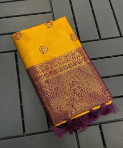 Nouvelle tenue de saree brodée tendance avec chemisier lourd à séquence de cordon unique sur tissu en filet d'organza pour les mariages - Product Image 3