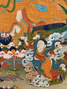 Thangka peint à la main : Guru Padmasambhava - le Guru né du Lotus - Product Image 5