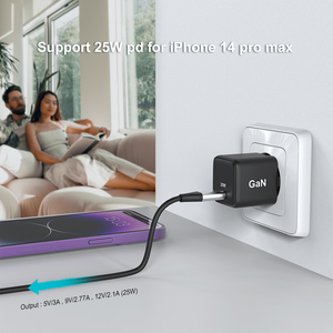 Cargador Gan de 25 W PD para <span class=keywords><strong>iPhone</strong></span> y Samsung, Tipo C, Portátil, de Escritorio, Superrápido, Adaptador de Carga USB C para Teléfono Móvil, Cargador de Pared de 25 W - Product Image 3