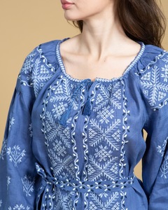 Top de Bohème en Coton Bio Hippie Look Unique Chemisier Roumain Style Folklorique Hongrois Point de Croix Femmes Tunique Festival Costume - Product Image 3