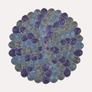 Round Green and <b>Gold</b> Loop Design Glass Beaded Handmade Dinning Table Decoration <b>Placemats</b> for Wedding - Product Image 4