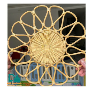 Eco Friendly Handmade Woven Rattan Round Country Style <b>Placemats</b> Natural <b>Dining</b> <b>Table</b> Mats for Babies & Kids - Product Image 6