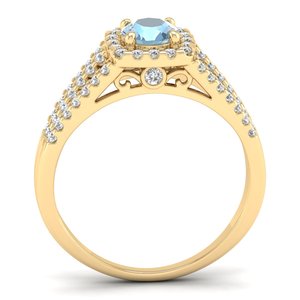 Anillos de Plata de Ley 925 con Moissanita Sólida REYES a Precio de Mayoreo para Mujer, Joyería de Lujo con Piedra Preciosa Aguamarina, Regalo de Boda - Product Image 4