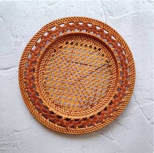 Ensemble de 3 assiettes de chargeur de tendis en rotin, ensemble d'assiettes décoratives pour décoration de Table, centres de Table et décoration de mariage - Product Image 2