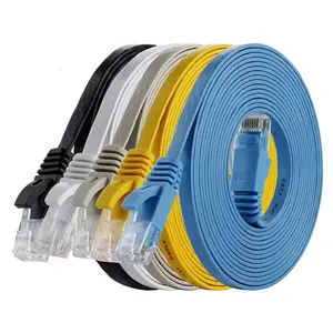 חתול 7 כבל Ethernet במהירות גבוהה לאינטרנט רשת כבל עם RJ45 מחבר מסוכך שטוח תיקון כבל LAN חוט