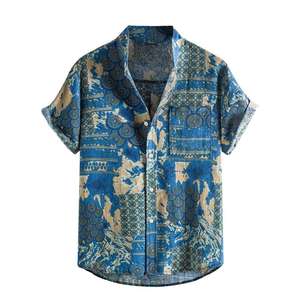 Calidad Premium al por mayor antiarrugas transpirable Casual Slim Fit hombres camisas de alta calidad Hawaii manga corta verano camisa ODM - Product Image 2