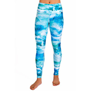 Haute qualité femmes Gym Fitness Yoga Leggings couleur personnalisée Spandex Polyester respirant sublimé cravate teinture taille vêtements de sport - Product Image 5