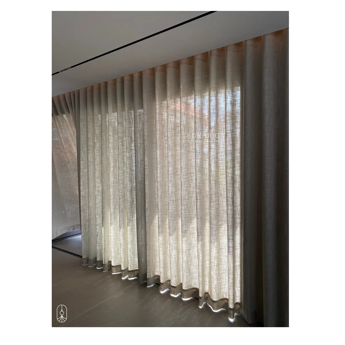 Wholesale Curtains Rod Pocket Decoration Material Quality POLYESTER COTTON Oriel Window Type OEM Support Dimout Curtain Vietnam