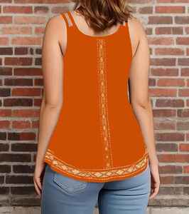 Débardeur sans manches élégant pour femmes, 95% polyester 5% spandex, col rond, tissu en tricot, imprimé printemps/été 180g m léger - Product Image 5