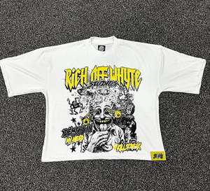 Logo personnalisé 240 Gsm 100% Coton T Shirt Hommes Graphique Vintage Streetwear Épaule tombante Hip Hop Sérigraphie - Product Image 3