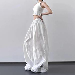 Vintage Cargo Causal Baggy Wide Leg Pants for <b>Women</b> Female Fashion Patchwork Lace Parachute <b>Trousers</b> <b>Summer</b> Streetwear - Product Image 3