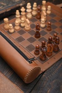WITH PRACTICAL LUXURY Wholesale Custom <b>Wooden</b> Chess Set Big Size Chess <b>Game</b> Folding Board Chess Pieces Board - Product Image 6