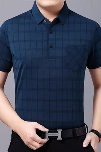 เสื้อโปโลผ้าฝ้าย100% สำหรับผู้ชายเสื้อผ้าใบลายพื้นระบายอากาศได้ดีปักโลโก้ตามสั่ง - Product Image 6