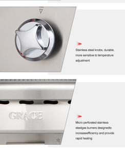 Plancha à gaz commerciale KitchenMax avec contrôle de zone, plaque nervurée 1/3 pour restaurant, hôtel et service de traiteur - Product Image 4