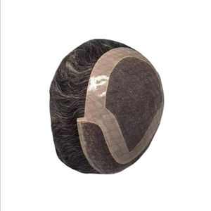 Perruque Taz Hair BD en cheveux humains, ondulée, prothèse, 100% cheveux chinois Remy, toupet à dentelle frontale avec base mono - Product Image 2